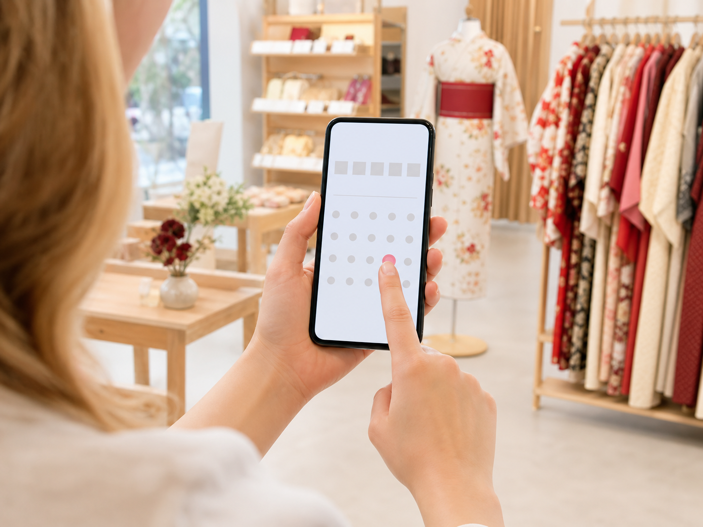 Selecting a booking date on a smartphone