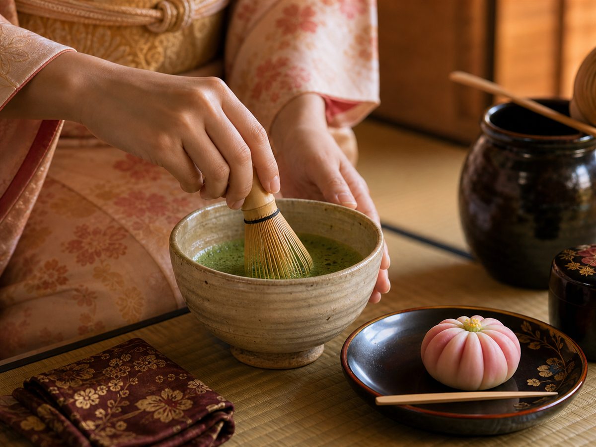 茶道体験の手元
